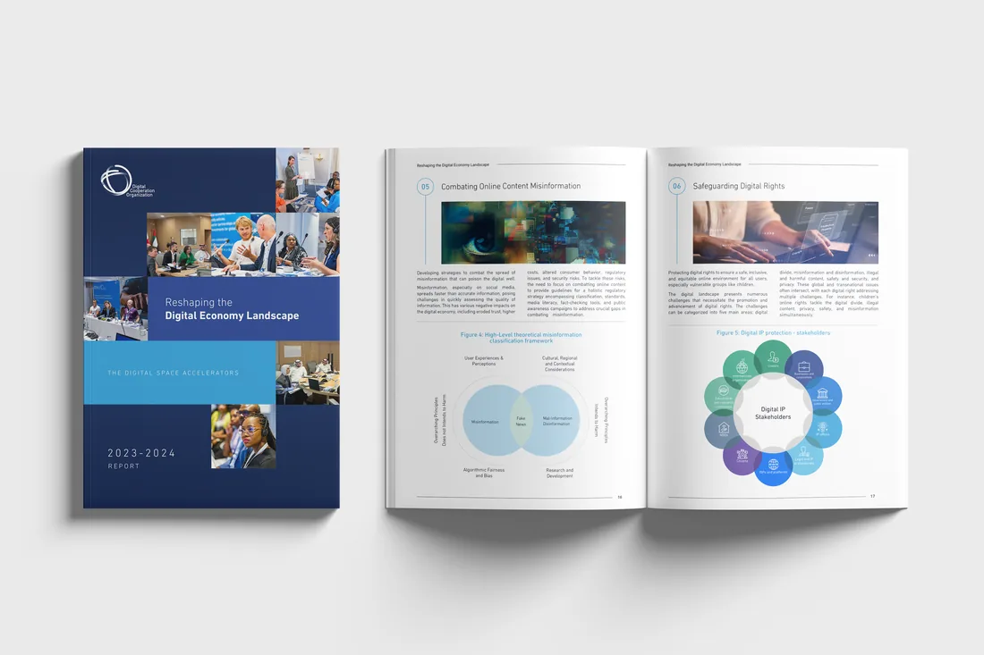 DCO annual report spreads produced by DNA